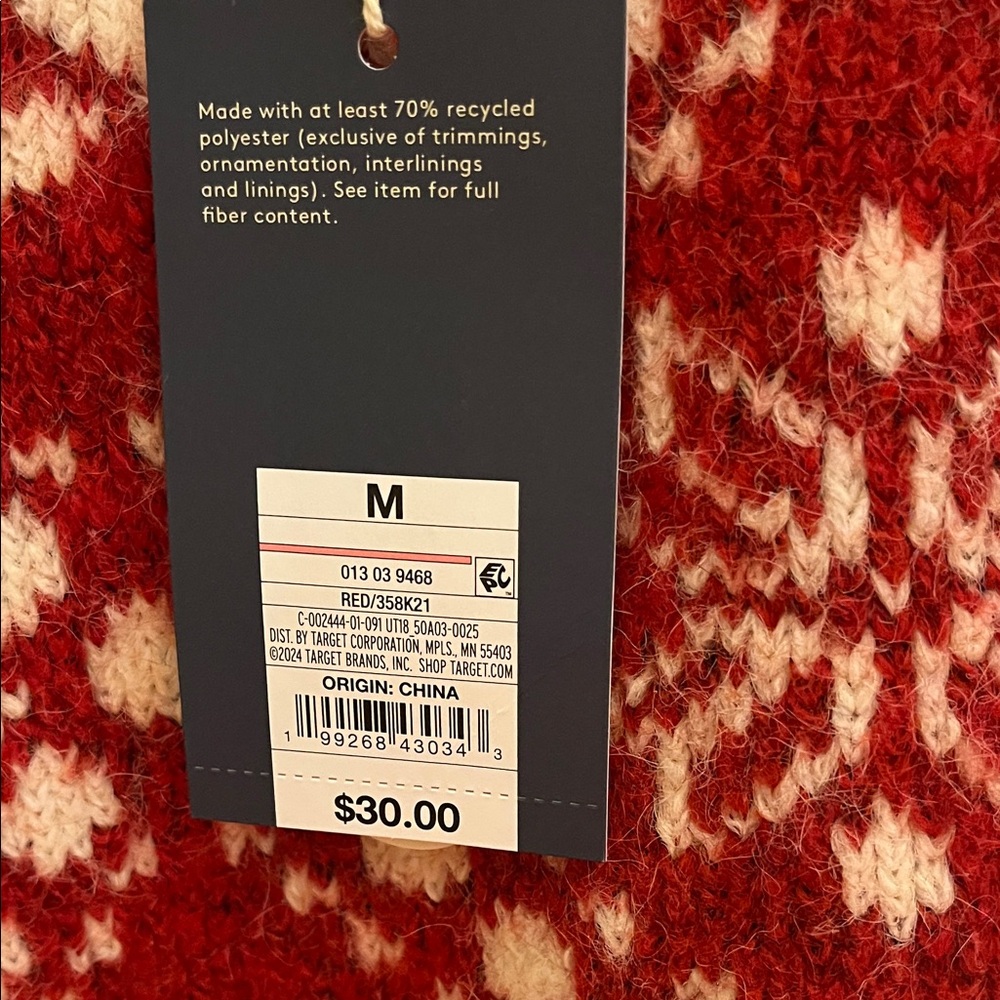Universal Thread Red and White Snowflake Sweater … - image 2